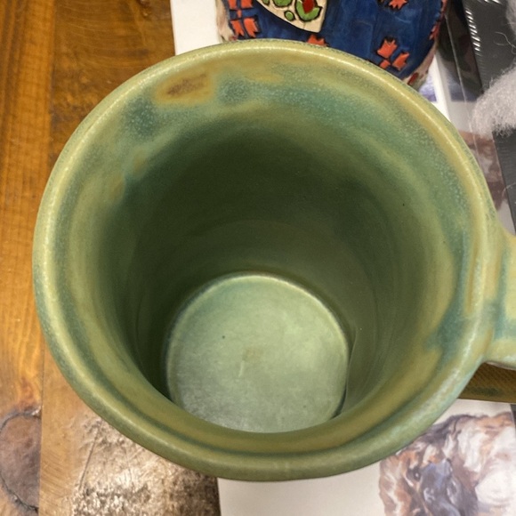 Vintage Hugh Crosby Pottery Mug Handmade Flower Tulip Blue Green Nova Scotia Art - Picture 9 of 13